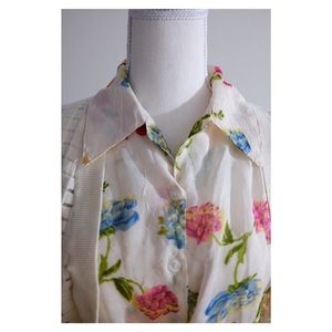 Floral Short Sleeve Button Up